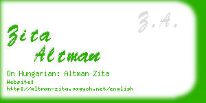 zita altman business card